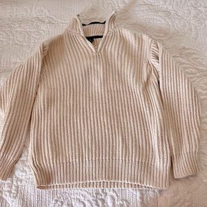 Beige Gap kids (M) knitted mock turtle neck (w/zipper)